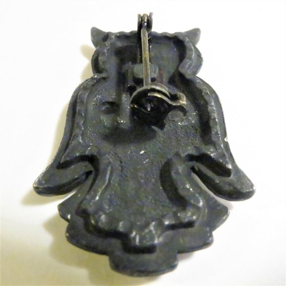 Children's  Pewter Owl Jewelry Set, Brooch, Earrings and Pendant Necklace - Picture 8 of 8